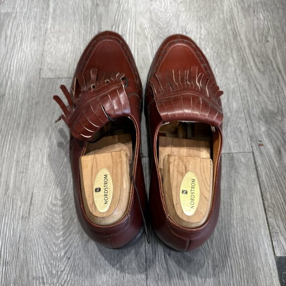 Vintage Footjoy Tassle Golf Shoe Loafers Spikes Brown Leather Men Size 9.5 D